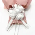Large white decorative pull bow for gift wrapping, floral packaging, holiday party. - 10 Pieces Pack / White