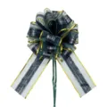 Large organza wood grain pull bow gift wrapping decorative bow for Christmas party. - Navy Blue