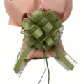 Extra large decorative pull bow for gift wrapping, green ribbon flower, elegant holiday decor. - 10 Pieces Pack / Army Green