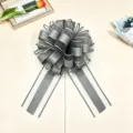 Fiocco grigio per confezione regalo di Natale e decorazione di festa grande misura - Argento
