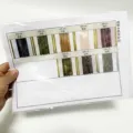 Snow yarn wood grain ribbon color swatch card for Christmas gift wrapping and decoration. - Diamond Silver