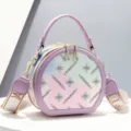 Süße runde Handtasche mit Farbverlauf, vielseitige Damen Umhängetasche Mini Tasche. - Lila