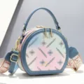 Süße, farbverlaufsschicke Umhängetasche mit rundem Design für Damen, modisch und vielseitig einsetzbar. - Blau