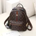 Eleganter Damen Weichleder Rucksack mit Bären Muster, grosse Kapazität Reise Schultasche. - L / Braun