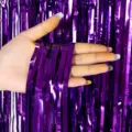 Tenda con frange metalliche viola variante per decorazione sfondo festa di compleanno - 1m*2m / Viola