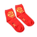 Chaussettes en coton rouge festives pour couples, motif de dragon traditionnel, quotidien. - Style Dragon
