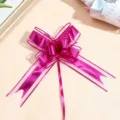 Grand ruban nœud tiré en organza rose fuchsia pour emballage cadeau de mariage deco - Rose rouge