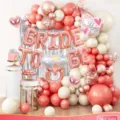 Engagement foil balloon set, bride to be letter balloons and ring decor for party. - Wedding Set 3688