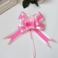 Roze gestreepte strik lint voor cadeauverpakking en trouwauto decoratie toepassingen. - 100 stuks verpakking / Roze Rechte Strip