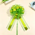 Green gift wrapping pull bow, matte metallic 3D bow for Christmas and party decoration. - 10 Pieces Set / Light Green
