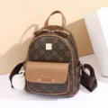 Fashion women's backpack with cute bear pendant and stylish print design for daily use - S / Earth Yellow Small