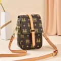 2023 neue bedruckte Handy-Umhängetasche kleine Damen Schultertasche Messenger Bag - Großes M - Kaffee Beige Patchwork