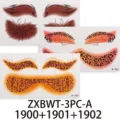 Tatuaje temporal de cara de leopardo de Halloween pegatina cosmética impermeable maquillaje. - ZXBWT-3PC-A (juego de 3)