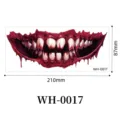 Halloween terror boca pegatina de tatuaje temporal, variante de sonrisa espeluznante. - WH-0017 / 87*210 mm (Solo lámina)
