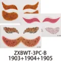Pegatinas de tatuaje facial temporal con estampado de leopardo Halloween set nuevo - ZXBWT-3PC-B (juego de 3)