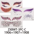 Halloween pegatinas de tatuaje facial temporal leopardo araña maquillaje de ojos - ZXBWT-3PC-C (juego de 3 modelos)