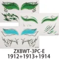 Halloween temporary face tattoo stickers waterproof leopard makeup face body decals set - ZXBWT-3PC-E (Set of 3 Styles)