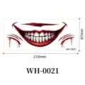 Halloween temporary scary mouth bloody face tattoo sticker waterproof cosplay party makeup - WH-0021 / 87*210mm (Sheet Only)