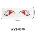 Fussball Tattoo Aufkleber 150x50mm Flammen Gesicht Sticker fur Fan Party wasserdicht temporär - WYT-0070