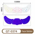 Autocollants de visage étoile fluorescents colorés imperméables tatouages de fête Y2K - Autocollant de Tache de Rousseur Fluorescent(QT-0374)