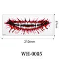 Halloween scary mouth temporary tattoo sticker waterproof cosplay face decal 210x87mm - WH-0005