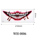 Halloween creepy mouth temporary tattoo sticker scary bloody teeth face sticker for cosplay party - WH-0006