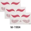 Pink leopard heart temporary face tattoo sticker waterproof Halloween makeup body art decal W1904 - W-1904 (Set of 3 Sheets)