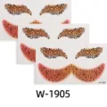Waterproof temporary leopard face tattoos for Halloween party makeup and cosplay styling sheet. - W-1905 (Set of 3 Sheets)
