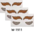 Leopard print temporary face tattoo stickers Halloween makeup waterproof eye stickers - W-1911 (Set of 3 Sheets)