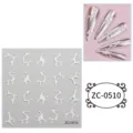 Detailed view of 5D embossed soft gel abstract nail art stickers with adhesive backing. - ZC-0510