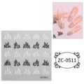 5D relief soft gel black and white flame nail stickers self-adhesive DIY nail art - ZC-0511