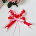 Grote rood roze strik lint voor huwelijksauto cadeau bloemen verpakking decoratie - 100 stuks verpakking / Rood Rechte Strip