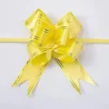 Gele geschenkstrik met gouden randen, perfect voor trouwauto's en bloemendecoratie. - 100 stuks verpakking / Geel Gouden Rand