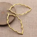 Goldenes hohles Blatt Anhänger Rohling DIY Metall Charm für Halskette Schmuckherstellung Zubehör - Altgold