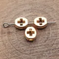 Hohlkreuz ovale flache Perlen für Schmuckherstellung goldene Abstandsperlen Zubehör - KC Gold