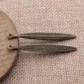 Vintage Zinklegierung lange Feder Anhänger DIY Schmuck Funde Basteln Zubehör Charme Teile - Antikbronze