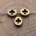 Antike messing hohl kreuz ovale perlen, vintage metall abstandshalter für schmuck. - Antikbronze