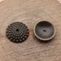 Antikbronze texturierter Perlenkappe Abstandsring DIY Zinklegierung Schmuckzubehör, 15mm. - Antikbronze