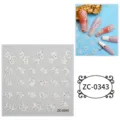 5D pegatinas de uñas de relieve suave diseños florales blancos accesorios manicura - ZC-0343