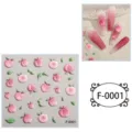 Pegatinas de uñas de melocotón en relieve 5D lindas calcomanías de frutas rosas impermeables - F-0001