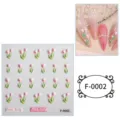 Pegatinas de uñas de tulipán rosa en relieve 5D, exquisitas calcomanías florales manicura. - F-0002