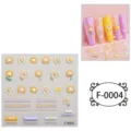 Pegatinas de uñas de girasol en relieve 5D lindas impermeables decoraciones de uñas - F-0004