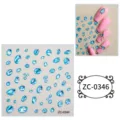 Pegatinas de uñas en relieve 5D azul gema iridiscente accesorios de manicura DIY - ZC-0346
