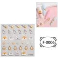5D embossed cute cartoon dog cat paw nail stickers waterproof self-adhesive nail art decals - F-0006