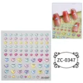 Adesivi per unghie con strass a cuore DIY colorati gemme di cristallo rilievo 5D decorazione - 60X60mm / ZC-0347 (Strass A Cuore)