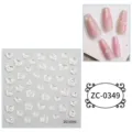 5D adesivi per nail art con cuore in rilievo trasparente decalcomanie manicure accessori - 60X60mm / ZC-0349 (Cuori Trasparenti)