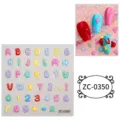 Bellissimo Adesivo 3D Alfabeto Numero Colorato DIY Diario Decorazione Unghie ZC-0350 - 60X60mm / ZC-0350 (Lettere e Numeri)