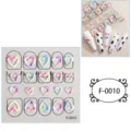 Detailed view of 5d embossed colorful heart nail stickers, waterproof back glue design for art. - F-0010