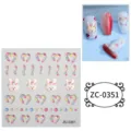 5D simpatico coniglio cartone animato adesivi unghie rilievo decorazione DIY ZC-0351 - 60X60mm / ZC-0351 (Conigli Cuori)