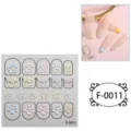 Cute 5D embossed floral nail art stickers, colorful adhesive nail decals for DIY manicures. - F-0011